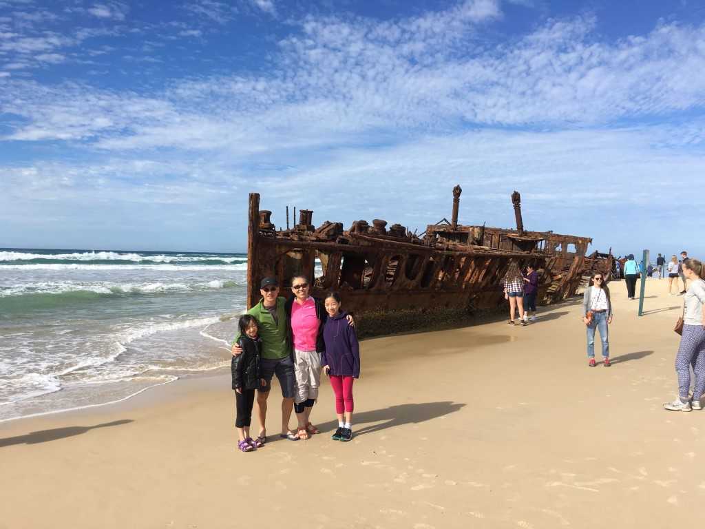 Chloe, Grace, Vihn and Emily Tran loved their stay at Rainbow Beach, a day trip to K’gari and a very special kayaking tour!
