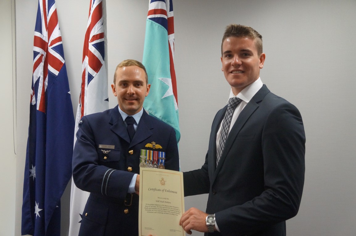 Air Force recruit: Local, Will Hethorn, has left the beach for Wagga!