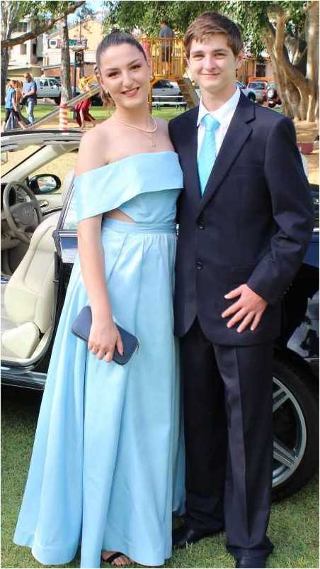 Matilda Clark pictured with formal partner Jarad Steinhardt