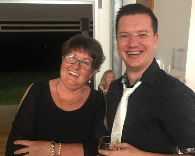 Kerry Fullarton and Andrew Hawkins looking classy at the 2018 Arty Ball