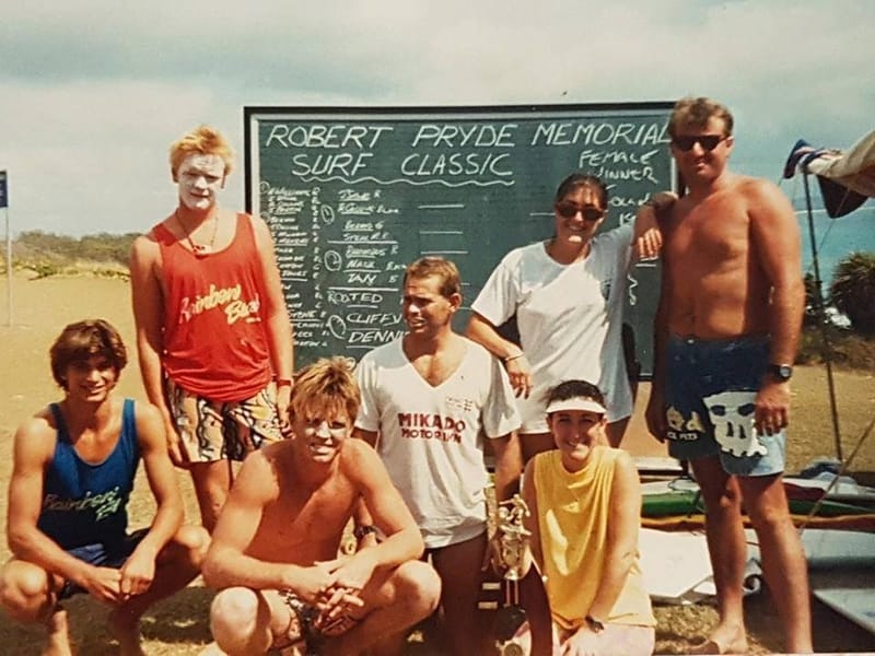 Pictured are the winners of the 1987 Robbie Pryde Memorial Classic - Paul Poncini, Spot, Grant Boyce, Cliff Speed