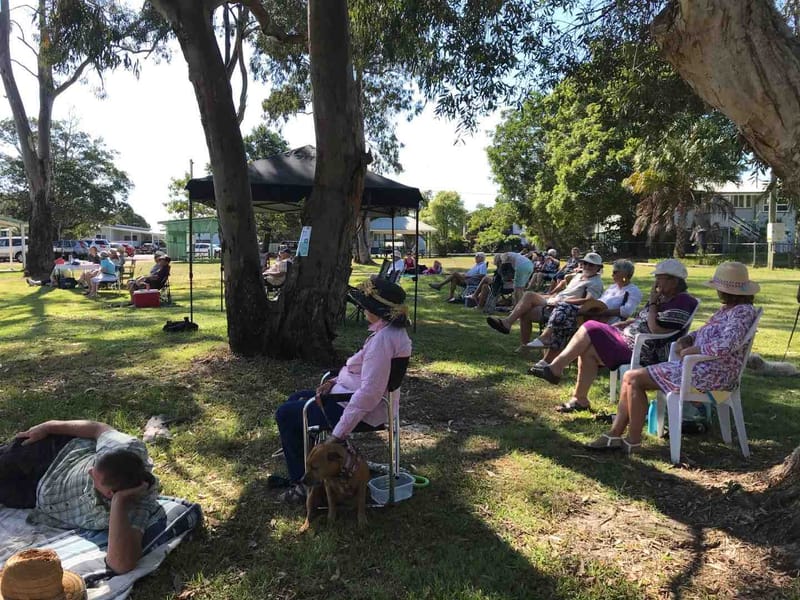 Some of the Music in the Park guests enjoying the concert put on by Music Plus