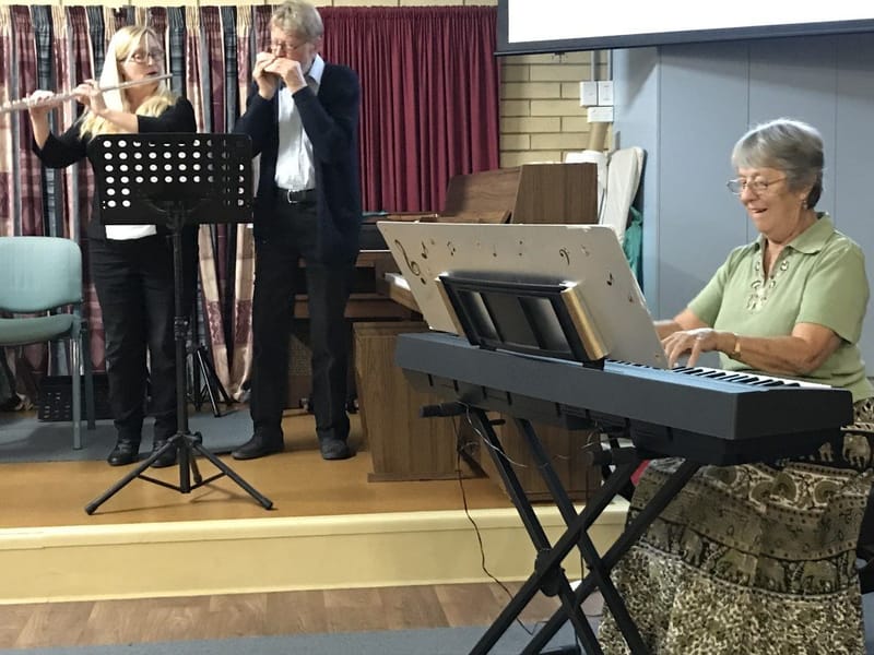 Music Plus - Debbie on Flute, Len on Harmonica and Pam on piano