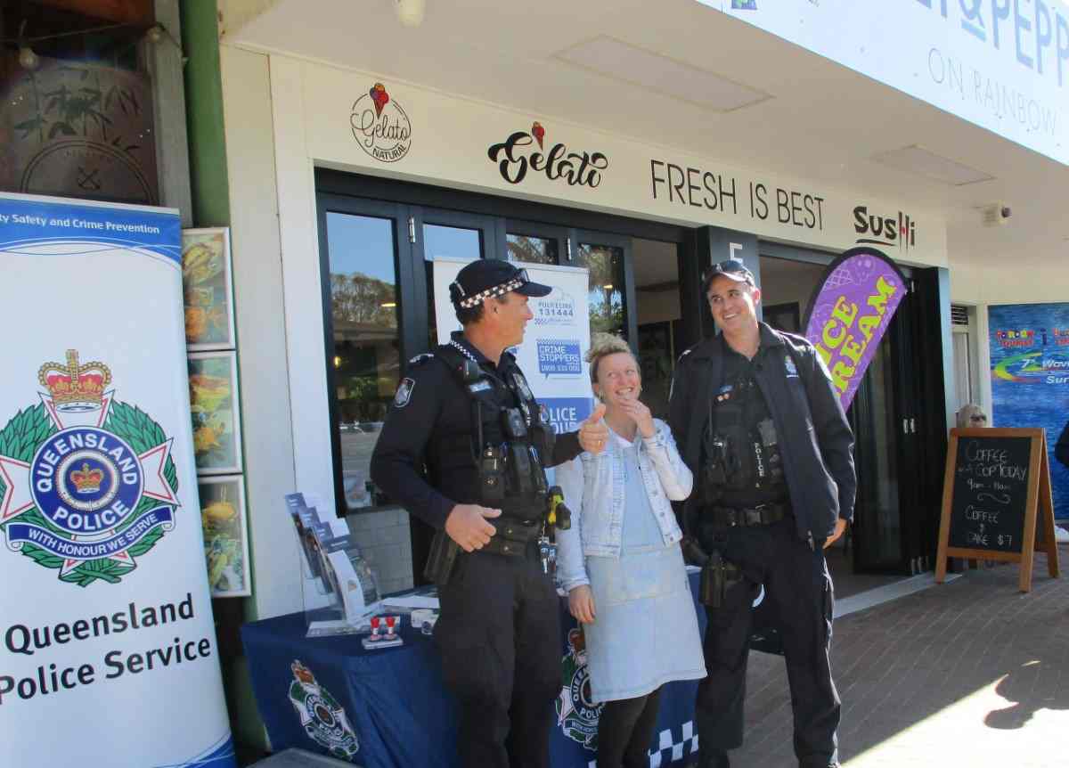 The popular Coffee with a Cop initiative was recently held in Rainbow Beach