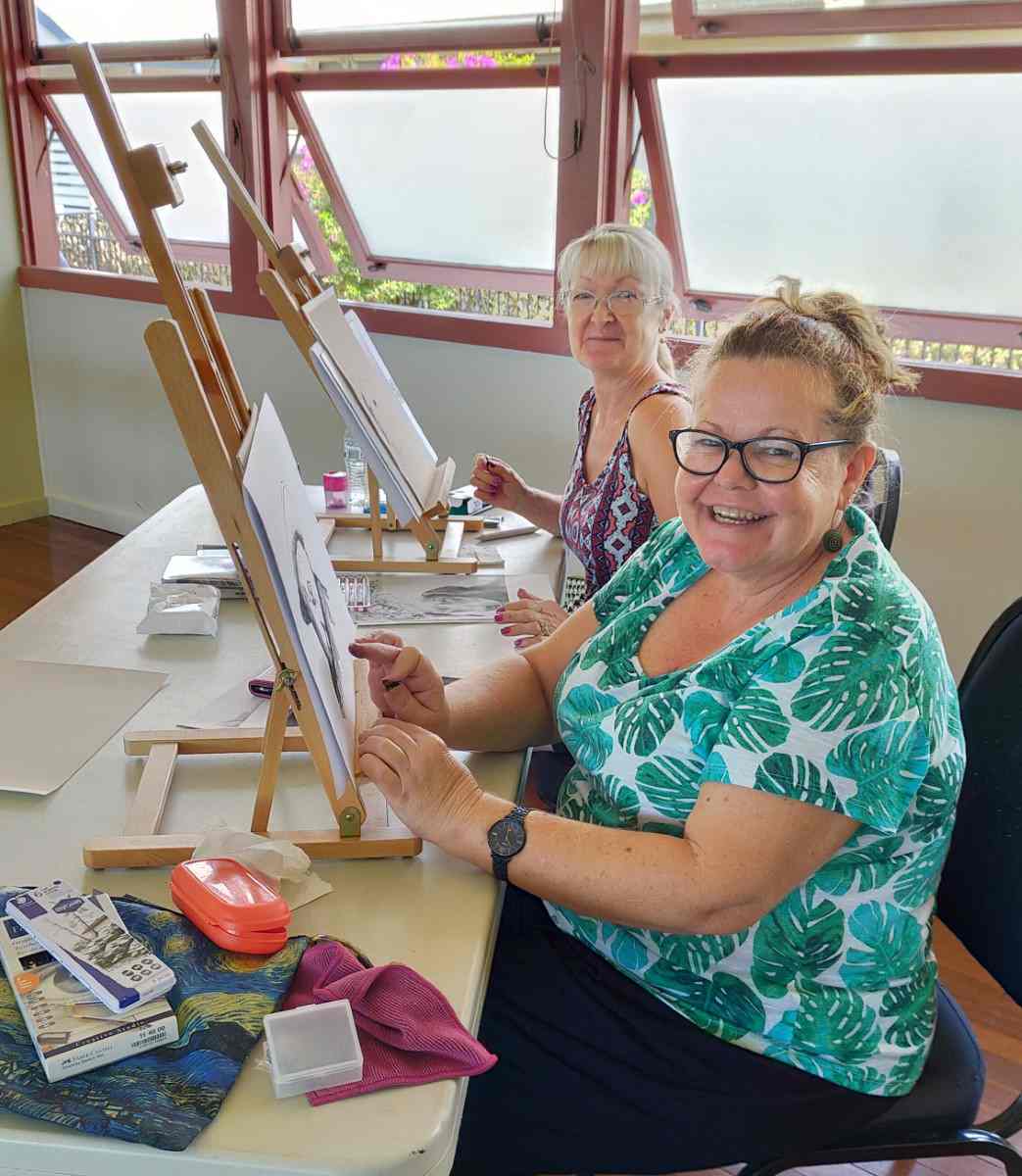Ann Glover (L) and Tessa Carruthers (R) 'Finding the love with Charcoal'