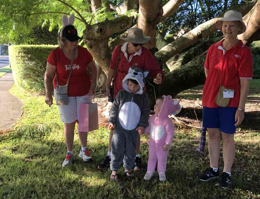 Easter Bunny Col and his wife, Kate Gregory provide an Easter egg hunt