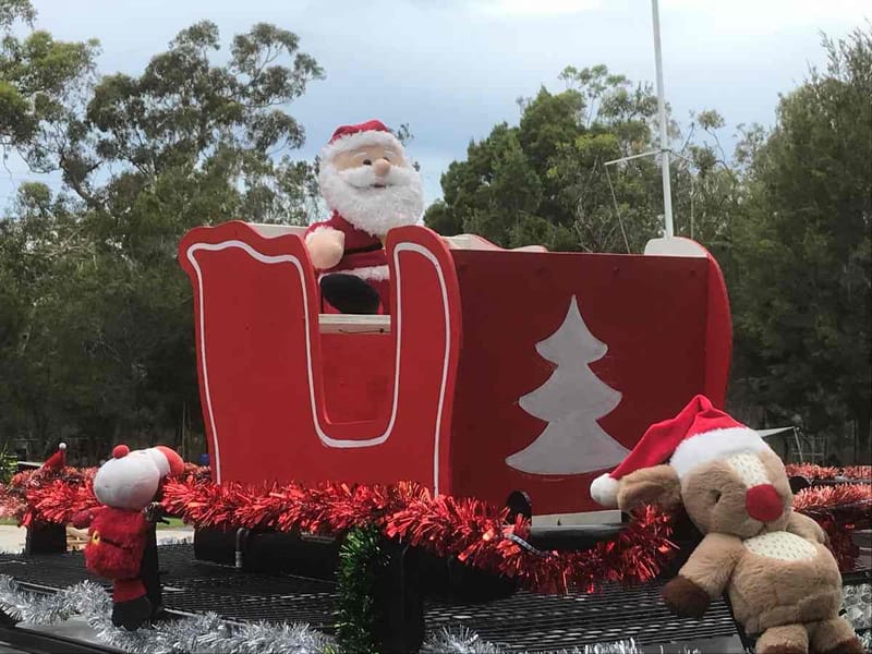 The handcrafted sleigh used to spread Christmas cheer throughout the area