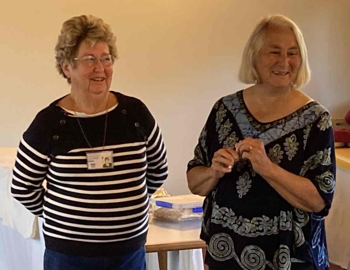 Diana Harris (left) with our June speaker Bronwyn McFarlane from Little Haven Palliative Care