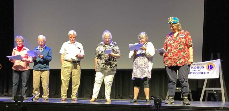 Cooloola Probus members performing the skit ‘The King with the Terrible Temper’