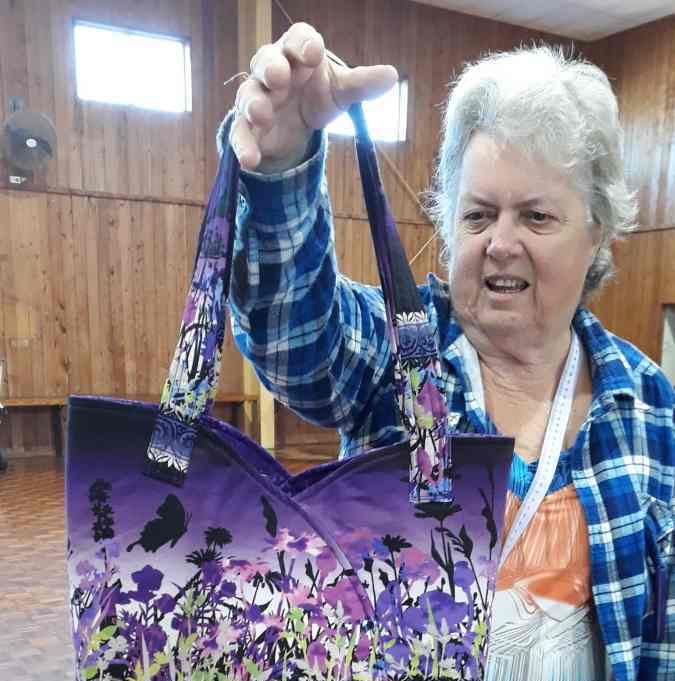 Gwen shows off her latest quilted creation