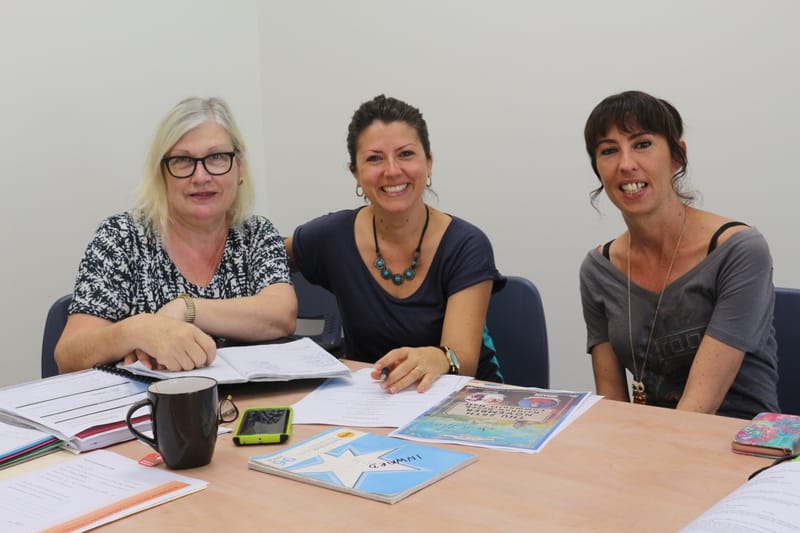 The new Rainbow Beach Community Centre committee are Secretary Rose Mayes, on the left, President Elisa Saul, centre, and Tre