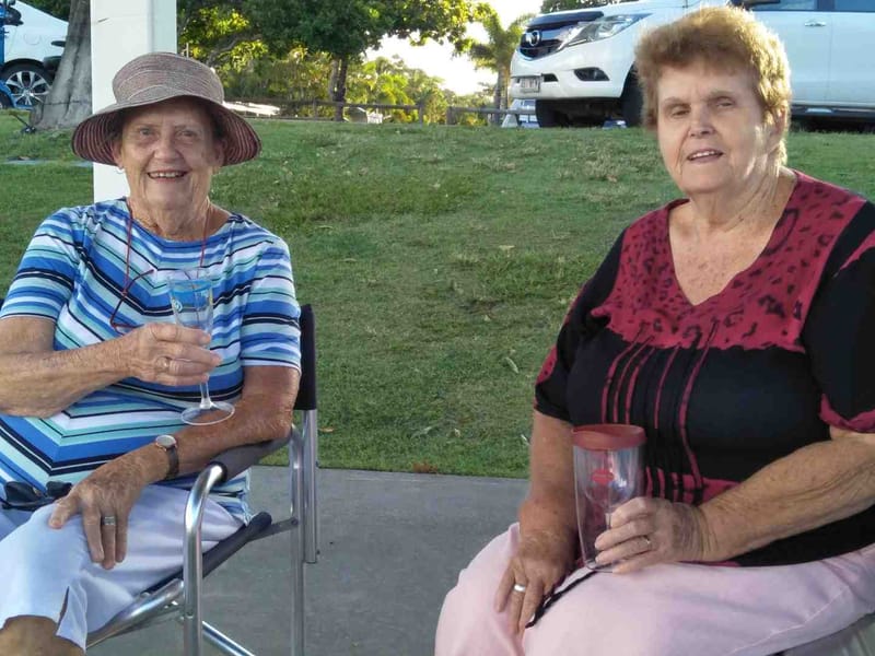 Lil Kahl and Janette Penny enjoyed dinner with the Over 60s