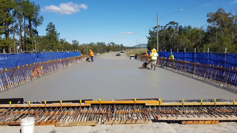 Recent photo of the Deck Span on the Coondoo Bridge due to be completed by the end of the year. Photo:Department of Transport