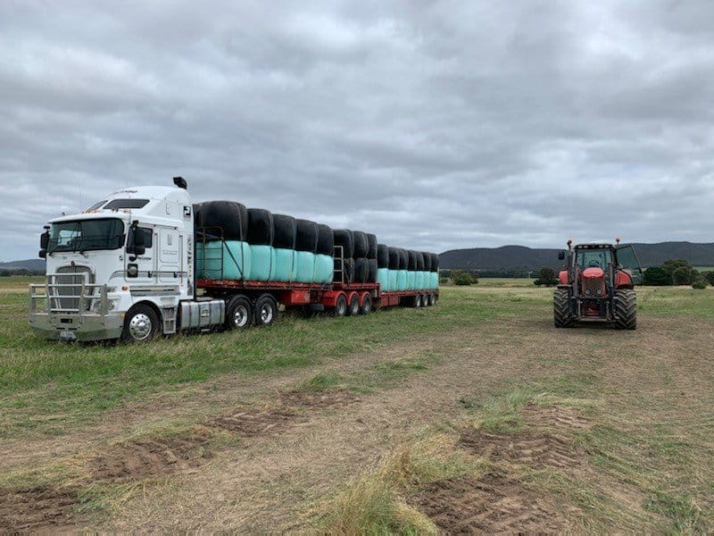 A load of silage from Geelong to a burnt out Corryong Property in early March.. coordinated by RB Droughtrunners.