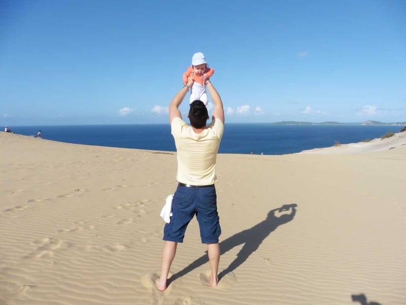 Editor Rhyll’s husband, Steve, was delighted to become a father six years ago - here he is celebrating his first ever Father’