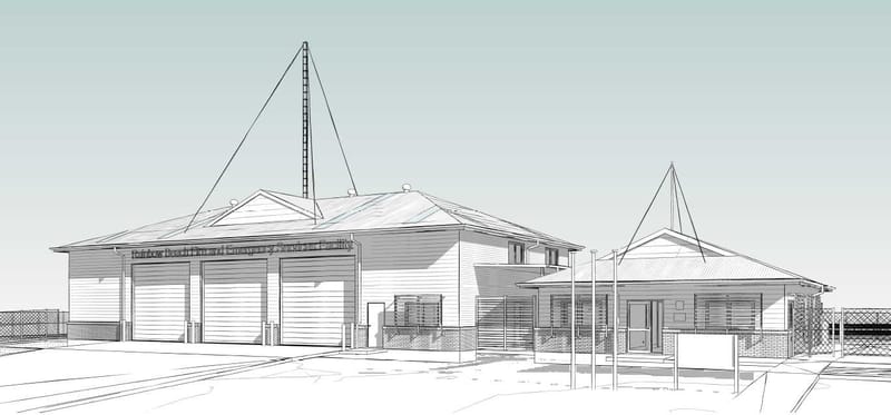 A glimpse of the new Fire and SES Station in Rainbow Beach