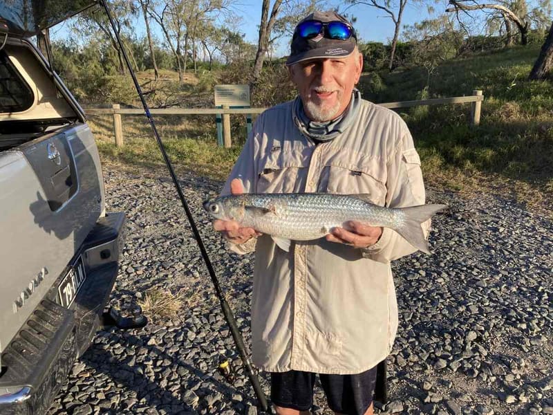 TCBFC - Barry Nalder with a mullet caught on a Halco slug