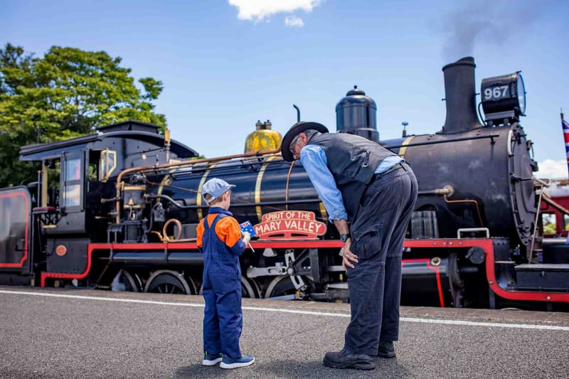 Mary Valley Rattler volunteer &amp; youngster at the Australia Day community event