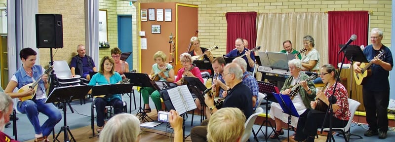 Music Plus bush band joined by Mandolin Magic Orchestra in 2016