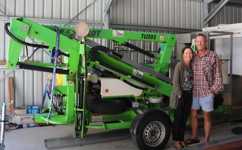 New Business - Dave and Janine Fawcett have a cherry picker for hire which is perfect for cleaning and maintenance or pruning