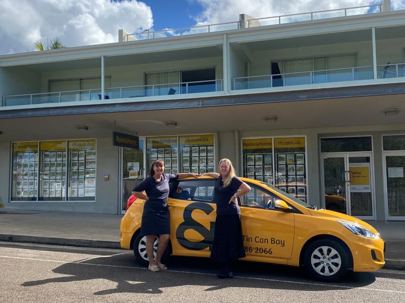 New owner of Raine and Horne Tin Can Bay, Celly Jeal, taking over from previous owner Robin Creighton