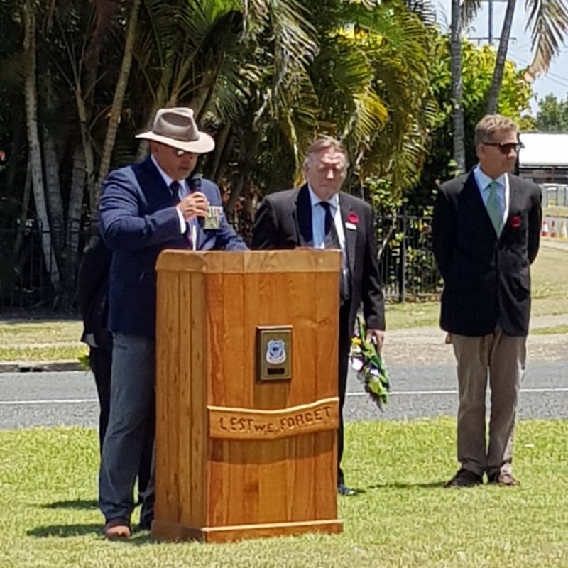 The Remembrance Service held at the TCB RSL Sub Branch with G. Braganza, Deputy President; Councillor Mark McDonald ; Pastor