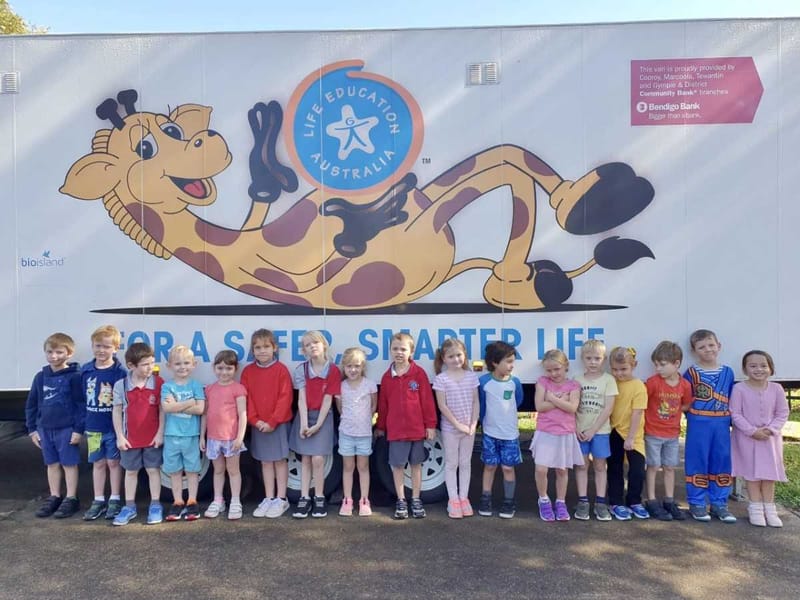 Prep A ready to go into the Life Education Van