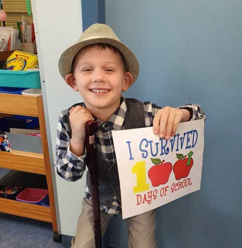 Nate celebrates completing 100 days of Prep