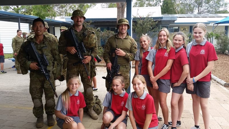 The students enjoyed a visit from the personnel from the Royal College of Duntroon in Canberra