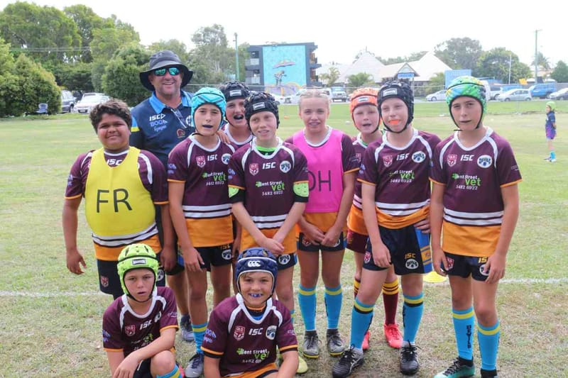 The local team in the inaugural Bush versus Beach exhibition match hosted by Rainbow Beach last month