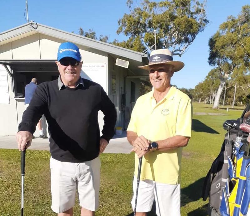 Bruce Willoughby and Derek Appleford ready to play Men's Foursomes