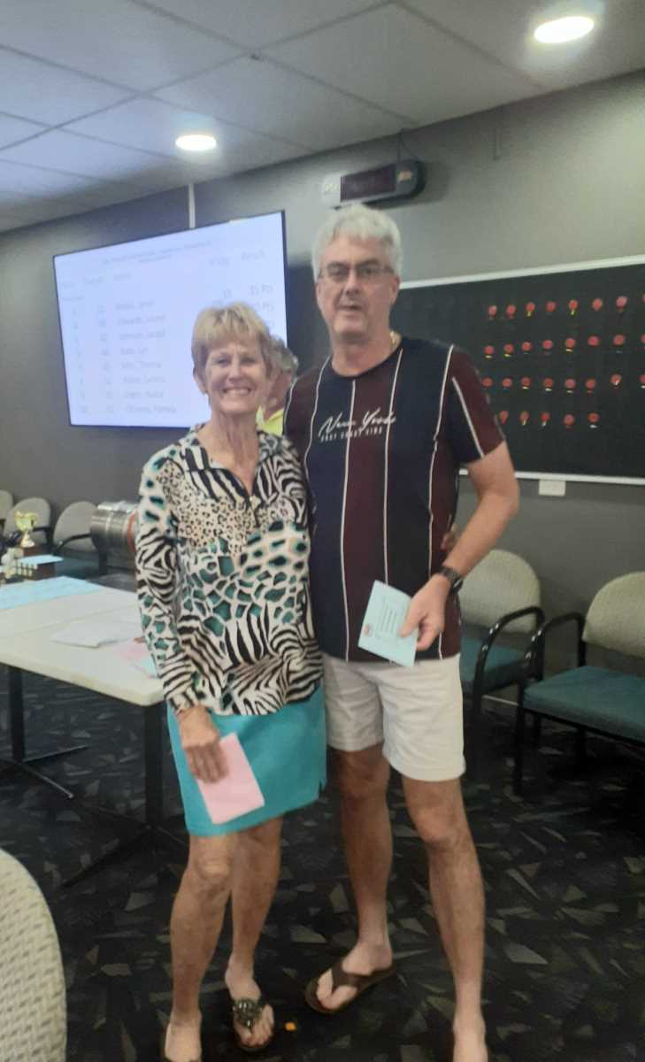 Mother and son Laurel Edwards and Richard Buczynsky, Mixed Foursomes Winners