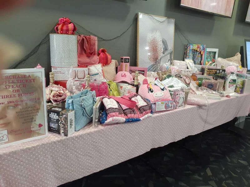 Golf Club - Raffle prizes for our very successful Pink Ball Day held in October to raise funds for the Jane McGrath Foundatio