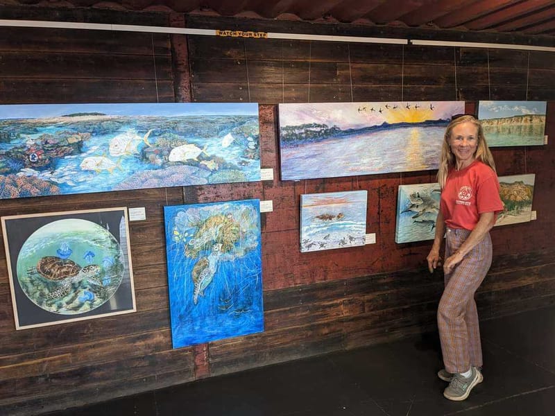 Catch Trial Artwork contributor Mo Riggs at her exhibition in Pomona this month.