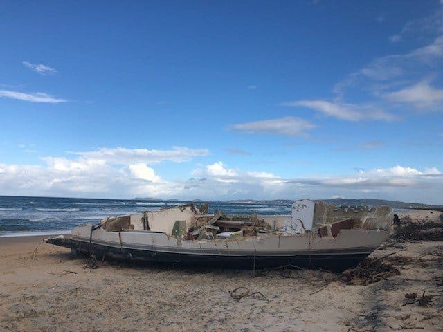 The 2014, 53ft Riviera was recovered last week at Rainbow Beach. Photos by Brooke Bignell